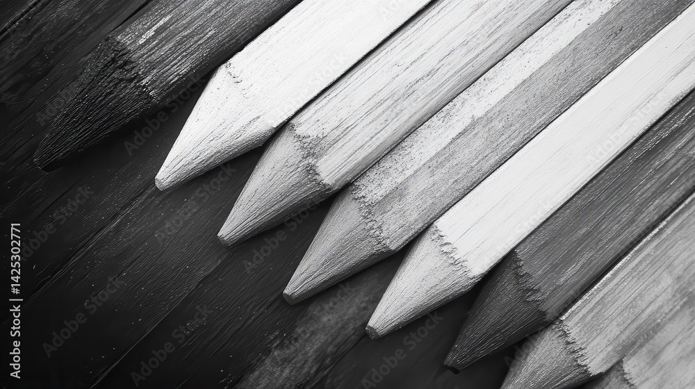 Poster abstract pencil strokes: gradient in shades of gray - artistic design element