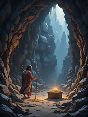 ali baba and the hidden treasure inside a cave tale © John