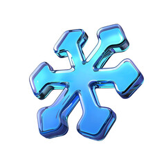 Fototapeta premium 3D Snowflake Render – Isolated on Transparent Background