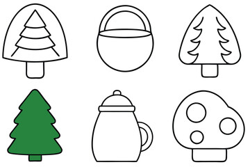 forest green line art geometric forest print for wall