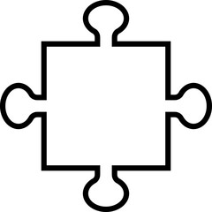 Puzzle piece icon in line Plugins symbol puzzle pieces use for playing isolated on transparent background