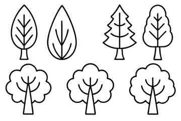 Obraz premium forest green line art nature scene sketch drawing