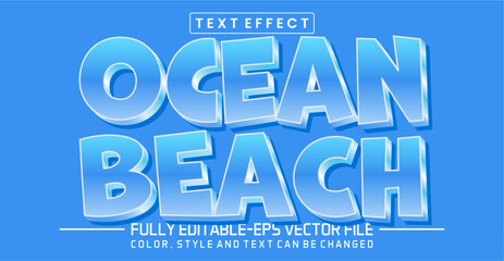 Ocean beach  font Text effect editable