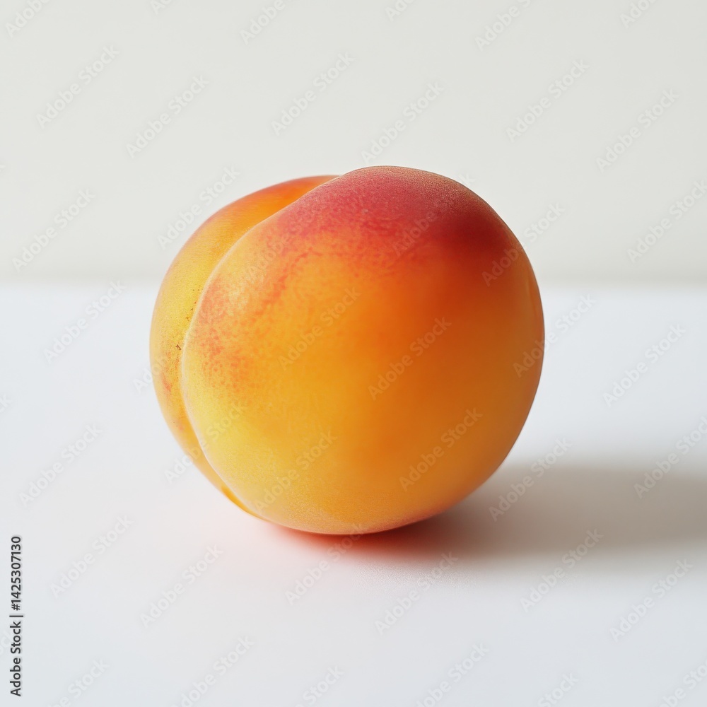 Aufkleber fresh apricot still life: close-up of ripe fruit with smooth skin and delicate color gradient on a c