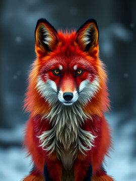 Zorro rojo "Vulpes vulpes" mal herido