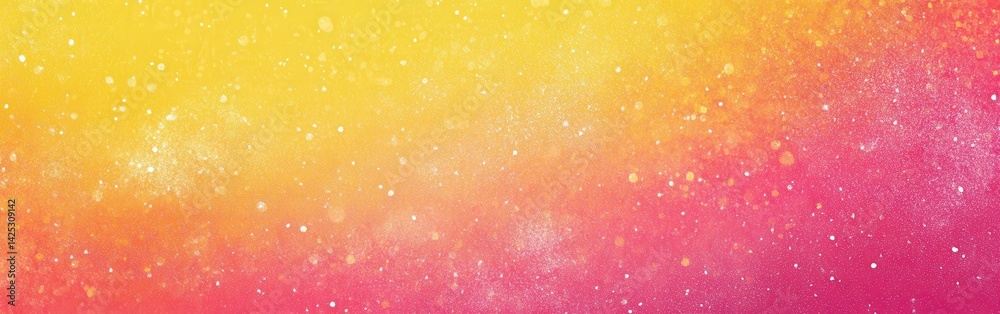 Poster playful gradient background blending bubblegum pink and golden yellow with sparkling particles - abs