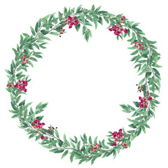 Round vignette Eucalyptus blooming