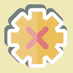 Sticker Gear. related to Exclamation symbol. design editable