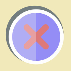 Obraz premium Sticker Coin. related to Exclamation symbol. design editable