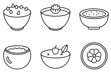 gazpacho line art traditional recipe sketch for kitchen