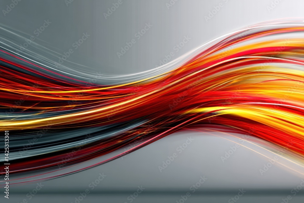 Aufkleber Abstract Motion Streaks Create a Dynamic Runner Shape Against a Vibrant Gradient Background