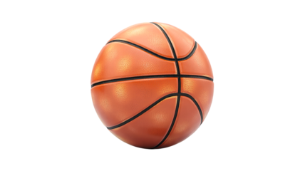 3D Orange Basketball isolated on transparent background