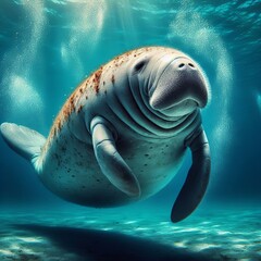 Naklejka premium Underwater Ballet from its nostrils