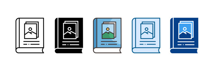 Photobook Icon Set Multiple Style Collection