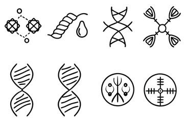 genetic inheritance line art abstract genome inspired outline