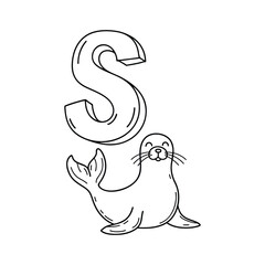 Fototapeta premium An illustration of letter S stand for Seal