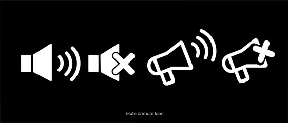 Sound volume icons. Speaker volume icons isolated. Set of vector icons