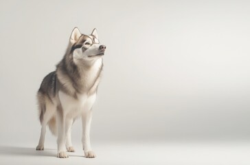 High-resolution image of an Alaskan Malamute with strong build, glistening thick fur