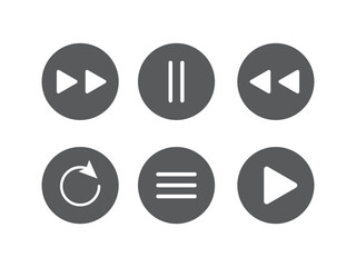 play, off button vector icon set