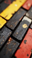 Colorful Wood Panel Arrangement