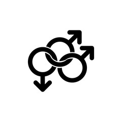 Bisexual symbol icon isolate on transparent background.