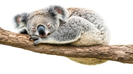 Fototapeta premium Sleepy koala resting on a branch (1)