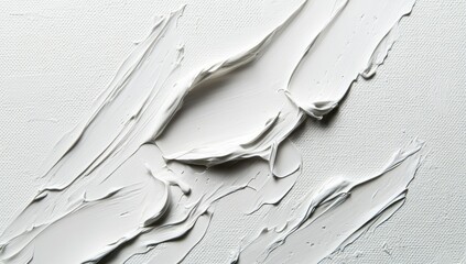 Abstract white texture with thick paint strokes on a canvas. showcasing artistic layering and depth. suitable for backgrounds or artistic projects