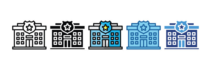 Police Station  Icon Element For Design