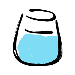 筆タッチのカクテルの手描きイラスト