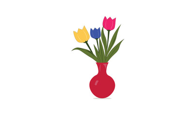 Premium flowers vase vector illustration