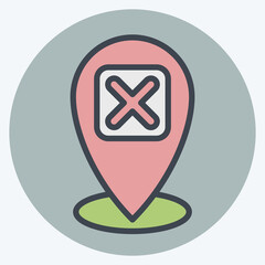 Icon Point. related to Exclamation symbol. color mate style. design editable