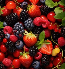 Obraz premium fresh fruit and berries, fruit, food, strawberry, fresh, orange, apple, healthy, fruits, banana, grapes, strawberries, red, grape, berry, green, ripe, berries, blueberry, dessert, juicy, isolated, die