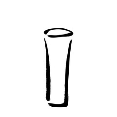 筆タッチのグラスの手描きイラスト