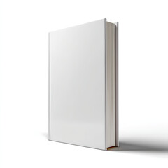 Naklejka premium Blank hardcover book standing upright clean white mockup for cover design or publishing presentation isolated on transparent background. isolated white background