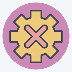 Icon Gear. related to Exclamation symbol. color mate style. design editable