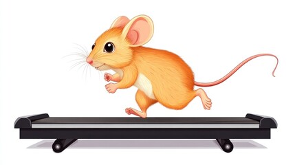 Cute mouse exercising on a treadmill (1)