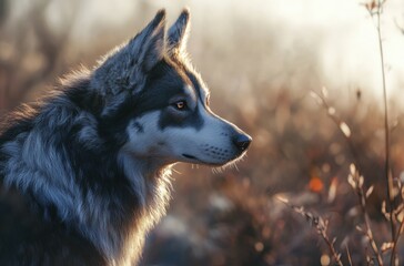 Photorealistic shot of a muscular Border Collie, sharp eyes, shiny fur