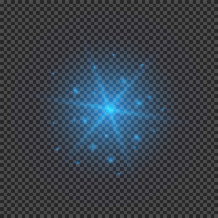 Light effect of blue lens flares