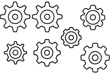 mechanical gears line art mechanical design concept