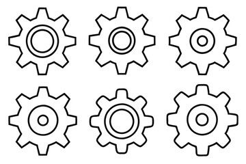 mechanical gears line art vintage mechanical system