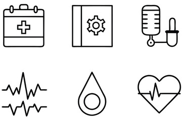 medical chart line art modern healthcare vector outline