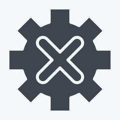 Obraz premium Icon Gear. related to Exclamation symbol. glyph style. design editable