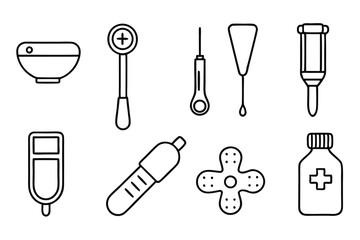 medical diagnostic line art representation of medical science