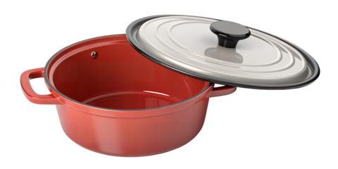 Culinary Canvas: A vibrant and detailed top-down studio shot of a premium cooking pot. The pot's sleek design and pristine quality evoke feelings of culinary artistry and a gourmet cooking experience.
