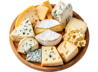 Assorted Cheeses on Wooden Platter