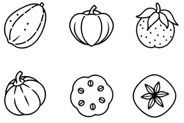 medlar line art botanical artwork with detailed leaves