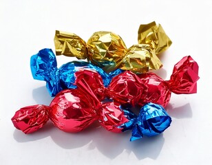  Wrapped Candy on a White Background 