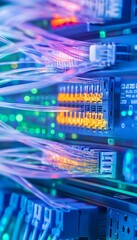 Fototapeta premium Fiber optic cable technology a realistic depiction of advanced connectivity and data transmission