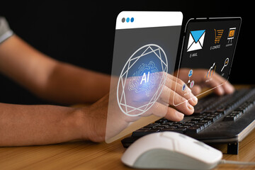 AI Artificial intelligence helps to enhance business growth and machine learning, data analytics