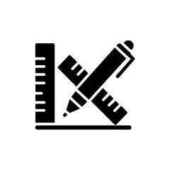 Stylized Pen and Ruler Icon Representing the Design Process in Content Creation